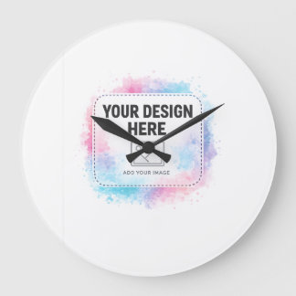 Editable Watercolor Design Template – Your Design Large Clock