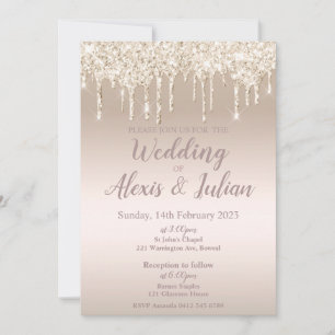 Editable Wedding Invitation in Champagne