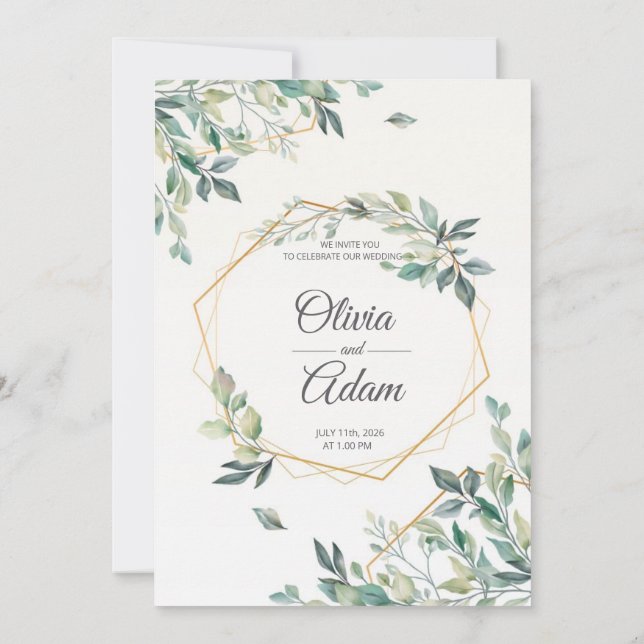 Editable Wedding Invitation Set | Front & Back (Back)