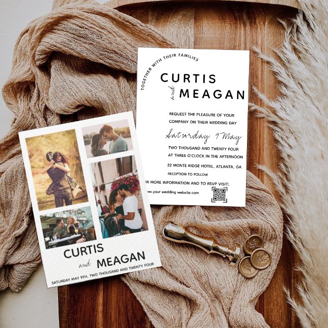 Editable Wedding Invitation With Photo Collage (Creator Uploaded)