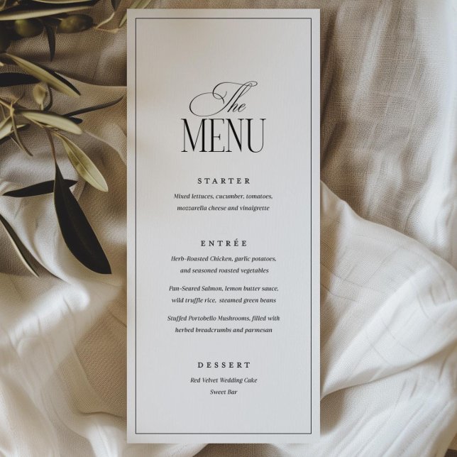 Editable Wedding Menu Template, Black and White Mo (Creator Uploaded)