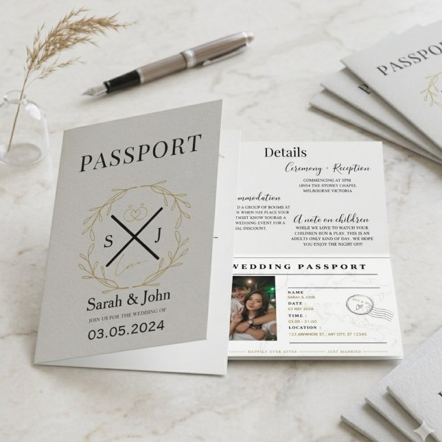 Editable Wedding Passport Invitation | Destination (Creator Uploaded)