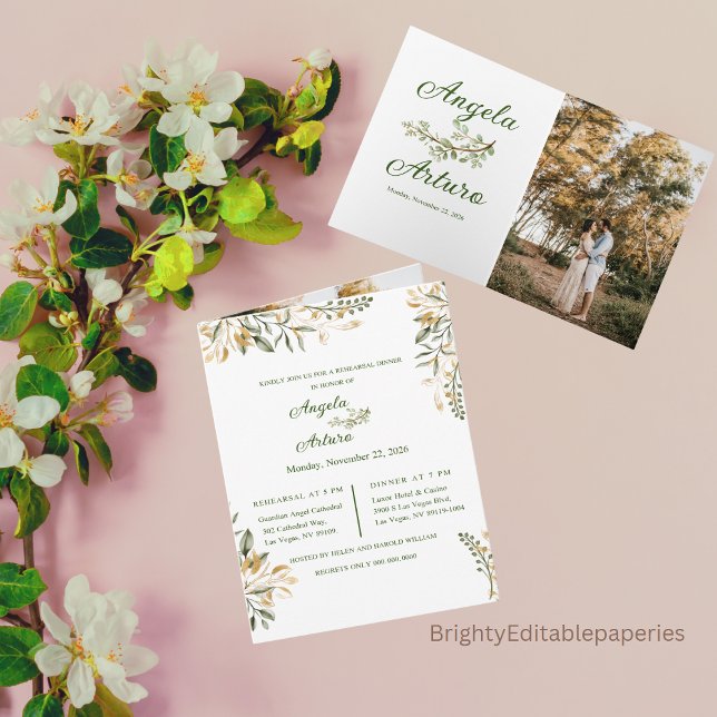 Editable Wedding Rehearsal Dinner  Invitation (Creator Uploaded)