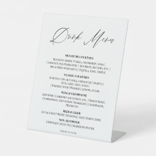 Editable Wedding Signature Drinks Menu Table Sign