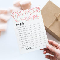Editable Well Wishes for Baby Shower Party Card