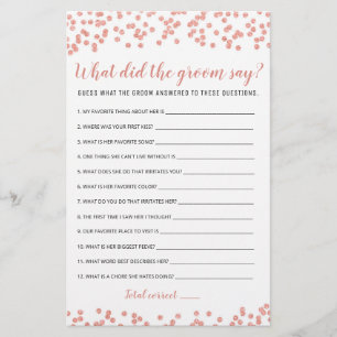Editable What Did the Groom Say Bridal Shower Game