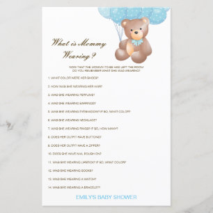 Editable What is Mummy Wearing Baby Shower Game