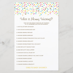 Editable What is Mummy Wearing Baby Shower Game