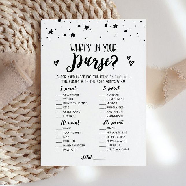 Editable What's in your purse Bridal Shower Card (Creator Uploaded)