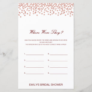 Editable Where were they Bridal Shower Game