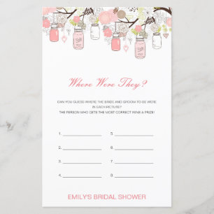 Editable Where were they Bridal Shower Game