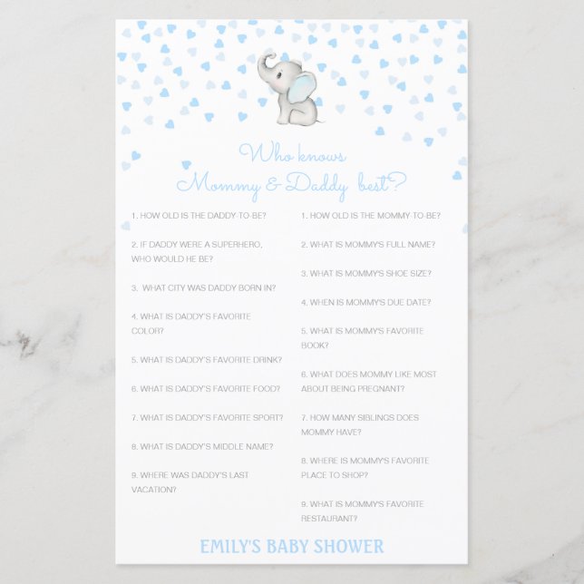 Editable Who Knows Mummy and Daddy Best (Front)