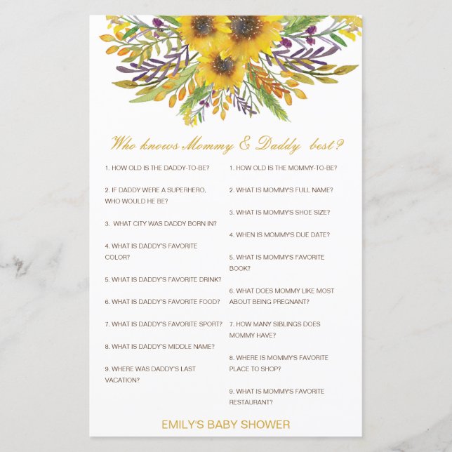 Editable Who Knows Mummy and Daddy Best (Front)