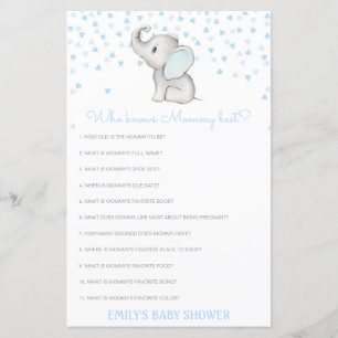 Editable Who Knows Mummy Best Baby Shower Game