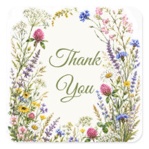Editable Wildflower Thank You Floral Sticker