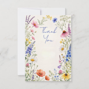 Editable Wildflower Thank You Note Card