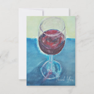 Editable Wine Thank You Card Red Wine Art