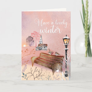 EDITABLE Winter Nights Vintage Christmas Card