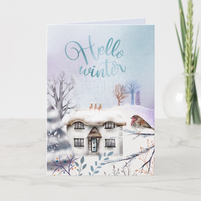 EDITABLE Winter Nights Vintage Christmas Card (Front)