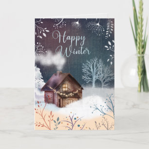 EDITABLE Winter Nights Vintage Christmas Card