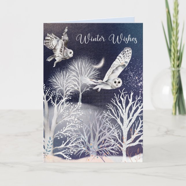 EDITABLE Winter Nights Vintage Christmas Card (Front)