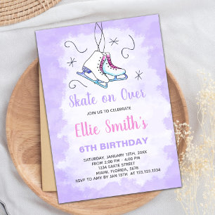 Editable Winter Skating Party Invite for Girls