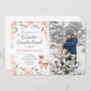 Editable Winter Wonderland Photo Invitation
