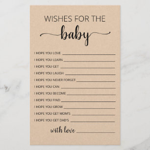 Editable Wishes for Baby Shower Party card