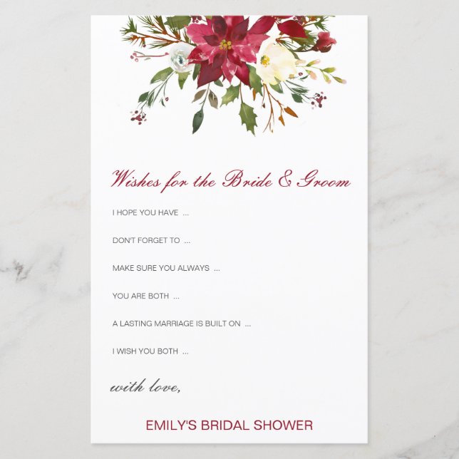 Editable Wishes for Bride and Groom Card (Front)