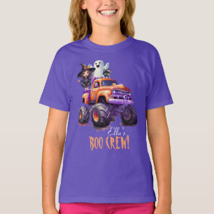 Editable Witch Ghost Monster Truck Halloween Youth T-Shirt