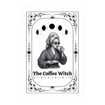 Editable Witchy Tarot Card Coffee Lover Whimsical