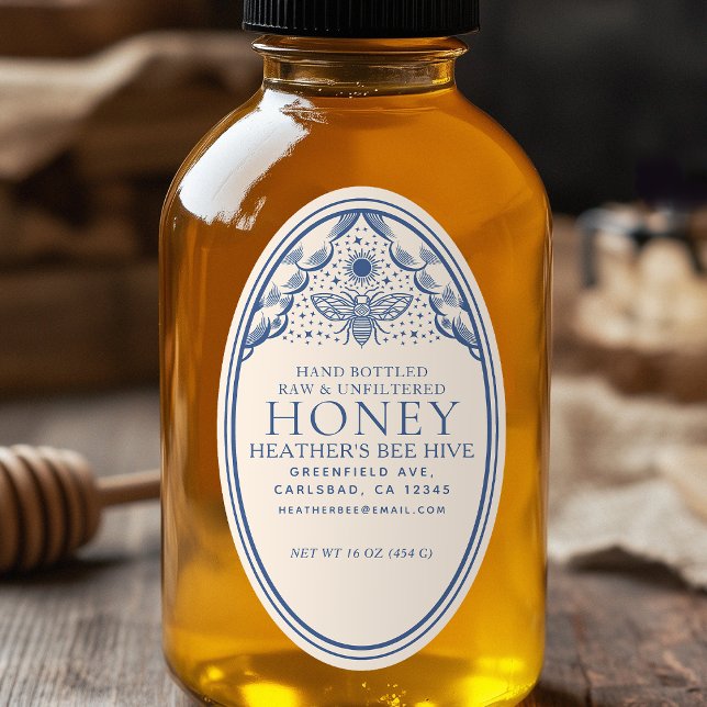 Editable Witchy Tarot Honey Jar Honeybee Label (Creator Uploaded)
