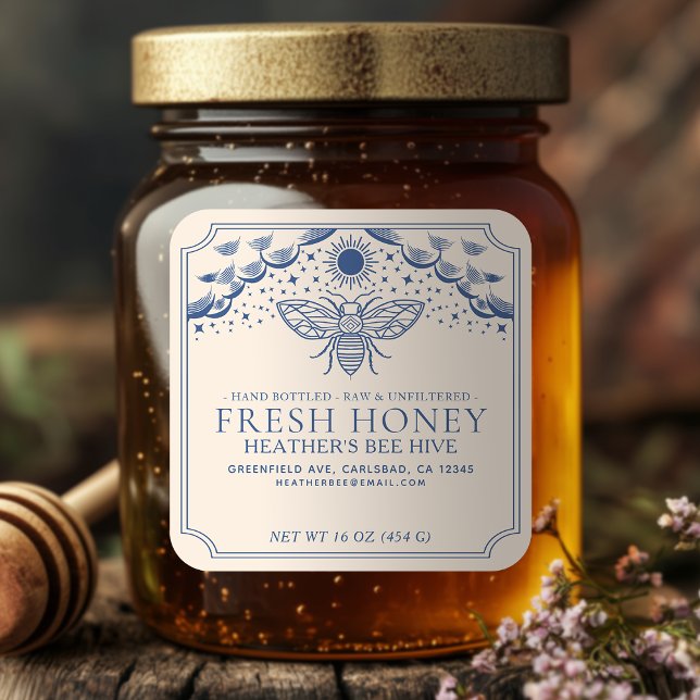 Editable Witchy Tarot Honey Jar Honeybee Label (Creator Uploaded)