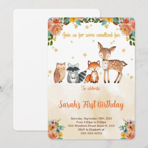 Editable Woodland Birthday Invitation
