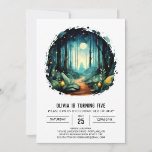 Editable Woods Enchanted Woodland Birthday Invitation