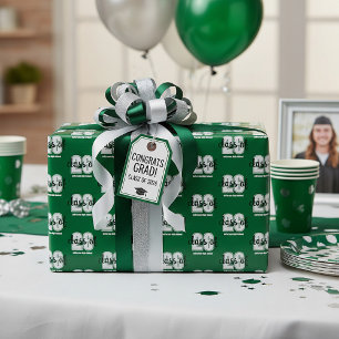 Editable year and colour class of graduation wrapping paper