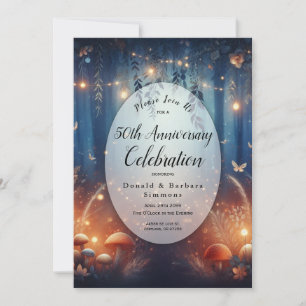 Editable Year Fairy Lights in a Moonlit Forest Invitation