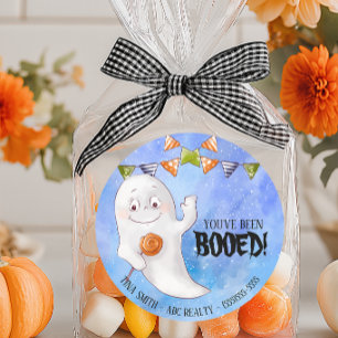 Editable You've Been Booed Halloween Classic Round Sticker