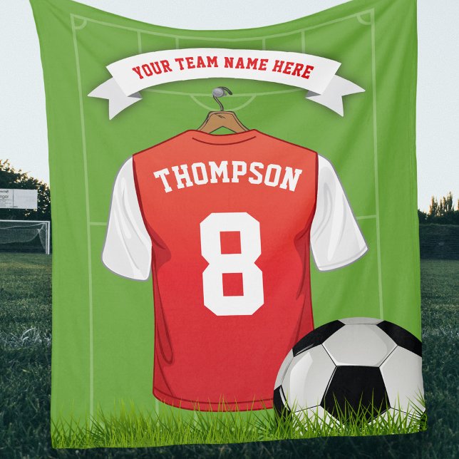 EditCustom Soccer Name Number Team Fleece Blanket (Creator Uploaded)
