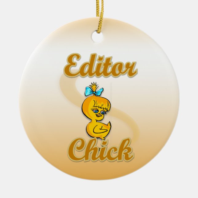 Editor Chick Ceramic Tree Decoration (Front)