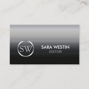 Editor Print Publishing Elegant Monogram Business Card