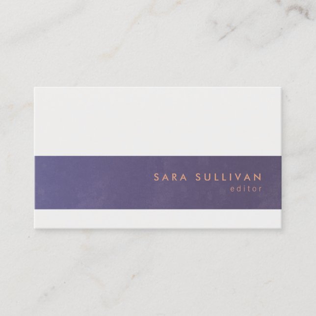 Editor Print Publishing Elegant Violet Stripe Business Card (Front)