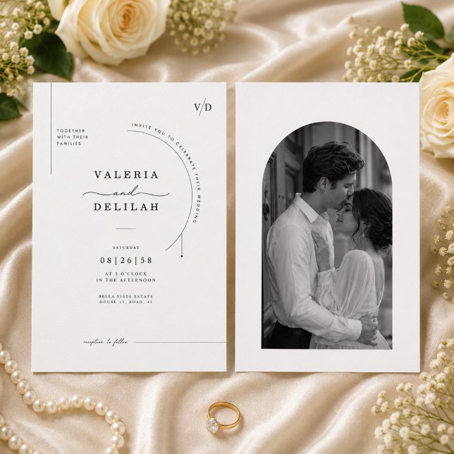 Editorial Arch Wedding Invitation Template. (Creator Uploaded)