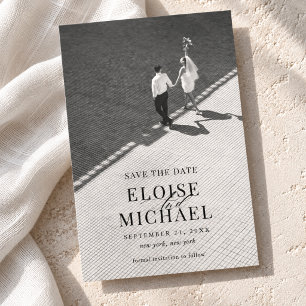 Editorial Black & White Full Photo Wedding Save The Date