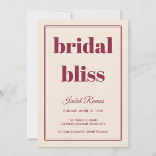 Editorial Bridal Bliss Bridal Shower Invitation