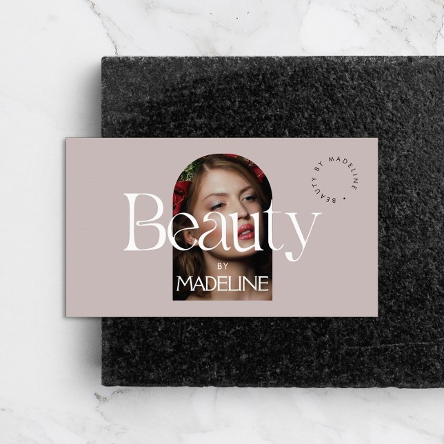 Editorial Chic Text Beauty Blush Mauve Business Card (Creator Uploaded)