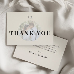Editorial Ivory Photo Wedding Thank You Card