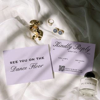 Editorial Luxury Muted Purple Chic Wedding RSVP Card
