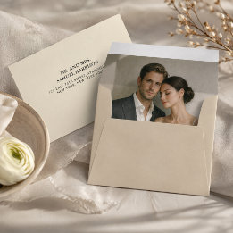 Editorial Minimalist Winter Wedding Envelope Liner