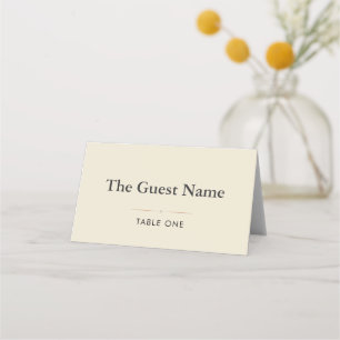 Editorial Minimalist Winter Wedding Folded   Place Card